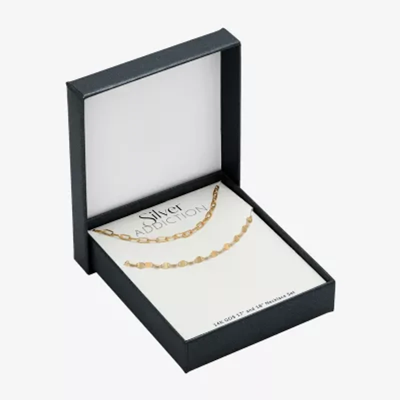 Womens 14K Gold Over Silver 2-pc. Necklace Set