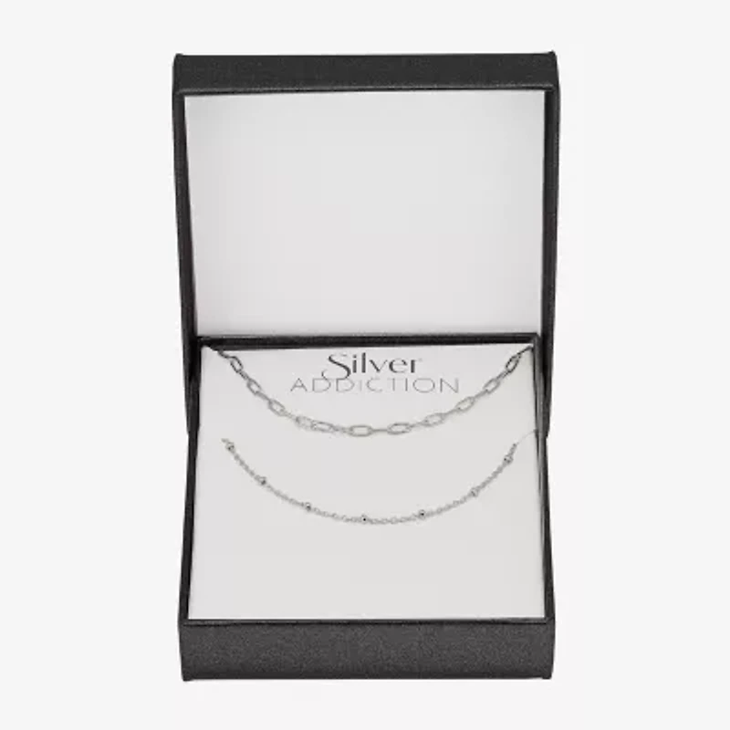 Womens Sterling Silver 2-pc. Necklace Set