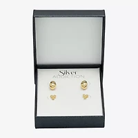 Silver Addiction Womens 14K Gold Over Silver 2 Pair Earring Set