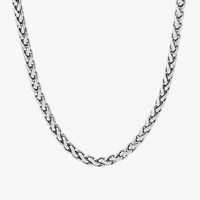 Limited Quantities! Mens Sterling Silver 24 Inch Spiga Chain Necklace