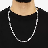 Limited Quantities! Mens Sterling Silver 24 Inch Spiga Chain Necklace