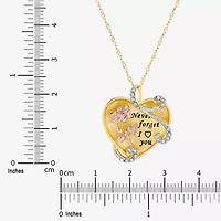 Limited Quantities! Womens Crystal 18K Gold Over Silver Heart 18 Inch Pendant Necklace