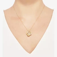 Limited Quantities! Womens Crystal 18K Gold Over Silver Heart 18 Inch Pendant Necklace