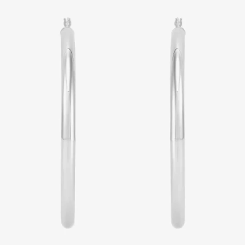 Limited Quantities! Womens Sterling Silver 50mm Hoop Earrings