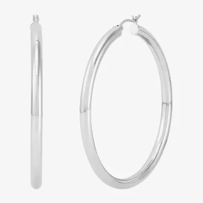 Limited Quantities! Womens Sterling Silver 50mm Hoop Earrings