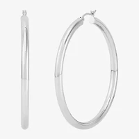 Limited Quantities! Womens Sterling Silver 50mm Hoop Earrings