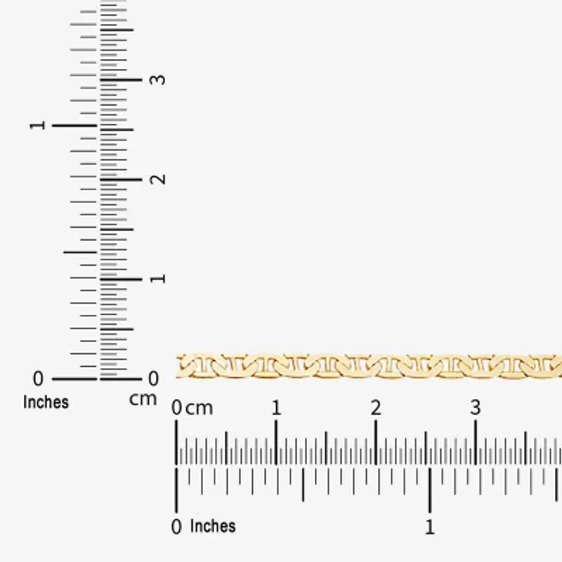 Limited Quantities! Womens 18K Gold Over Silver 7.5 Inch Solid Mariner Chain Bracelet