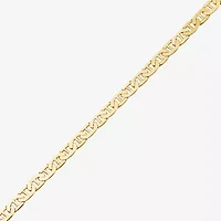 Limited Quantities! Womens 18K Gold Over Silver 7.5 Inch Solid Mariner Chain Bracelet