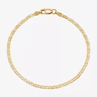 Limited Quantities! Womens 18K Gold Over Silver 7.5 Inch Solid Mariner Chain Bracelet