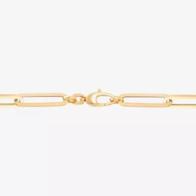 Limited Quantities! Womens 14K Gold Inch Hollow Paperclip Chain Bracelet