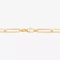 Limited Quantities! Womens 14K Gold Inch Hollow Paperclip Chain Bracelet