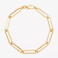 Limited Quantities! Womens 14K Gold Inch Hollow Paperclip Chain Bracelet