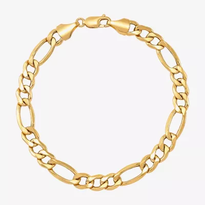 Limited Quantities! Mens 14K Gold 8 1/2 Inch Semisolid Figaro Chain Bracelet