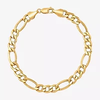 Limited Quantities! Mens 14K Gold 8 1/2 Inch Semisolid Figaro Chain Bracelet