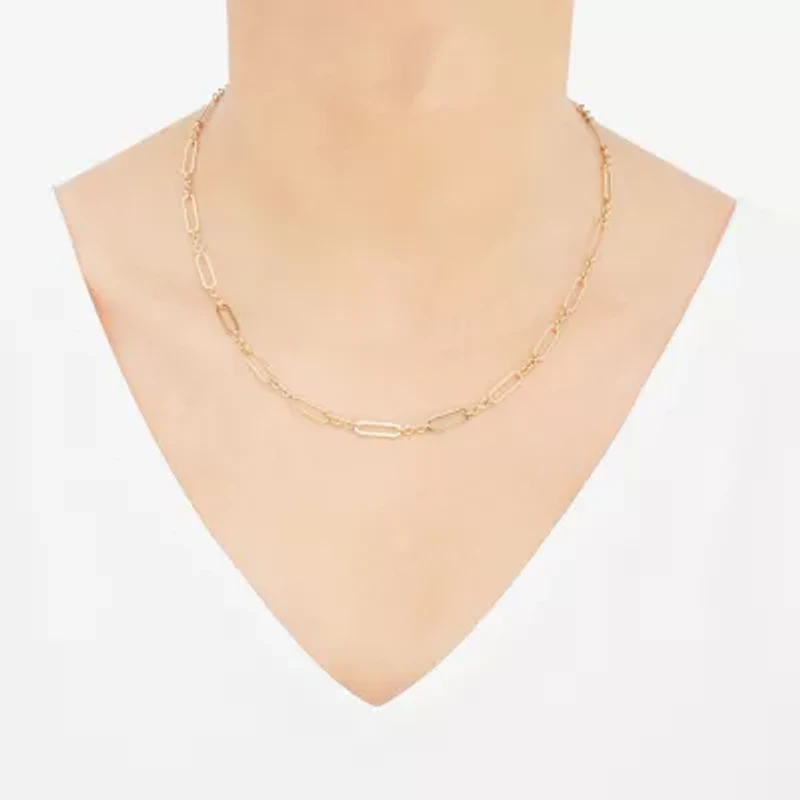 Limited Quantities! Womens 14K Gold Inch Link Chain Necklace