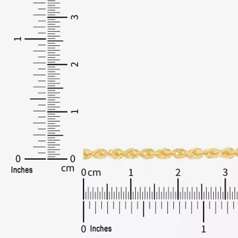 Limited Quantities! Womens 10K Gold Inch Rope Chain Necklace