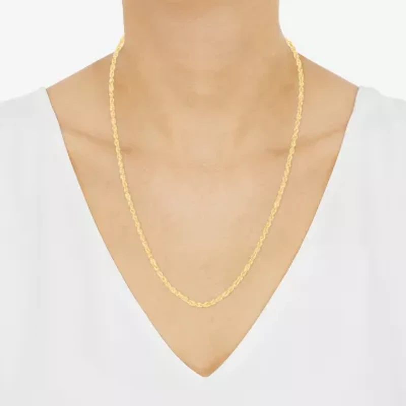 Limited Quantities! Womens 10K Gold Inch Rope Chain Necklace