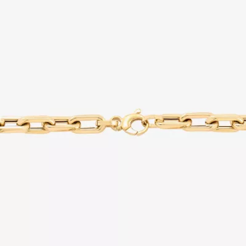Limited Quantities! Womens 14K Gold 7.25 Inch Hollow Paperclip Chain Bracelet