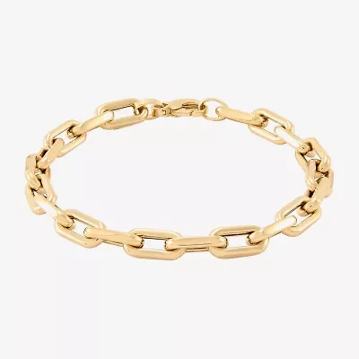 Limited Quantities! Womens 14K Gold 7.25 Inch Hollow Paperclip Chain Bracelet