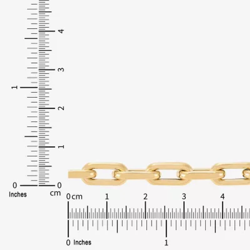 Limited Quantities! Womens 14K Gold 7.25 Inch Hollow Paperclip Chain Bracelet