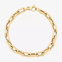Limited Quantities! Womens 14K Gold 7.25 Inch Hollow Paperclip Chain Bracelet