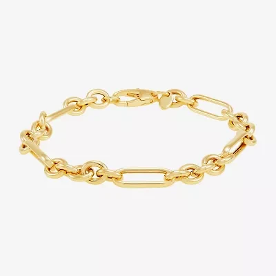 Limited Quantities! Womens 14K Gold 7.25 Inch Hollow Link Chain Bracelet
