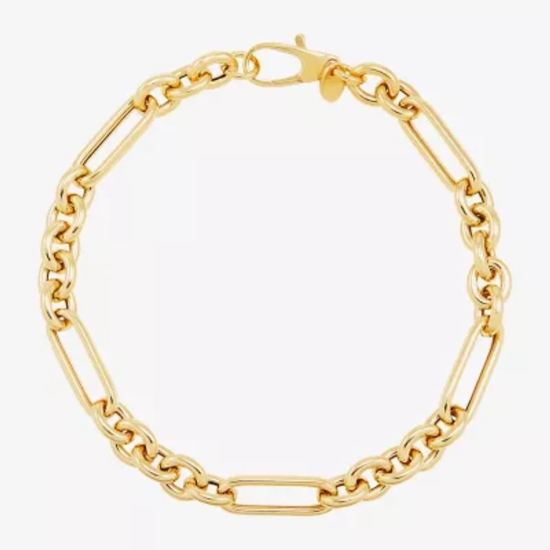 Limited Quantities! Womens 14K Gold 7.25 Inch Hollow Link Chain Bracelet