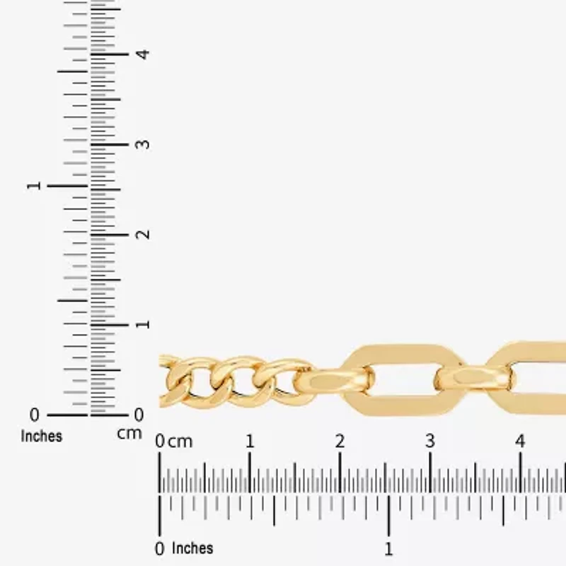 Limited Quantities! Womens 14K Gold 7.5 Inch Hollow Link Chain Bracelet