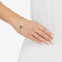 Limited Quantities! Womens 14K Gold 7.5 Inch Hollow Link Chain Bracelet