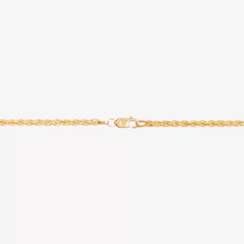 Limited Quantities! Womens 10K Gold 10 Inch Hollow Rope Chain Bracelet