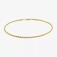 Limited Quantities! Womens 10K Gold 10 Inch Hollow Rope Chain Bracelet