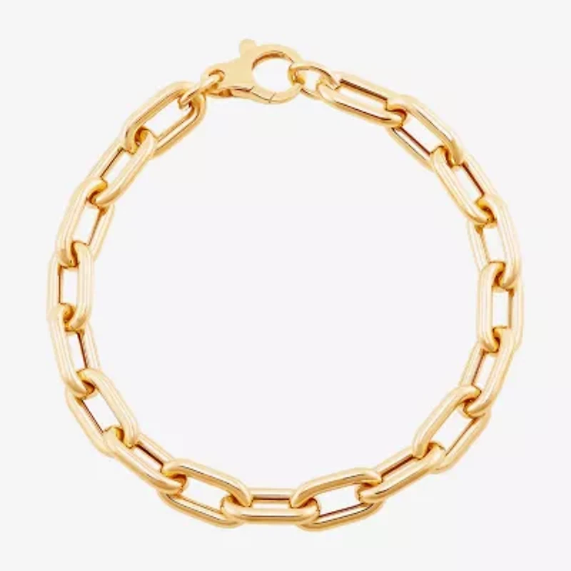 Limited Quantities! Womens 14K Gold 7.25 Inch Hollow Link Chain Bracelet