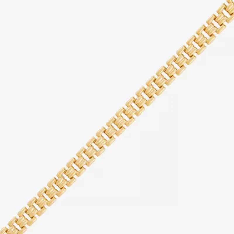 Limited Quantities! Womens 14K Gold 7.5 Inch Hollow Stampato Chain Bracelet