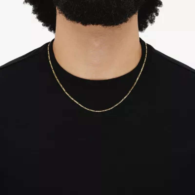 Limited Quantities! Womens 10K Gold 20 Inch Figaro Chain Necklace