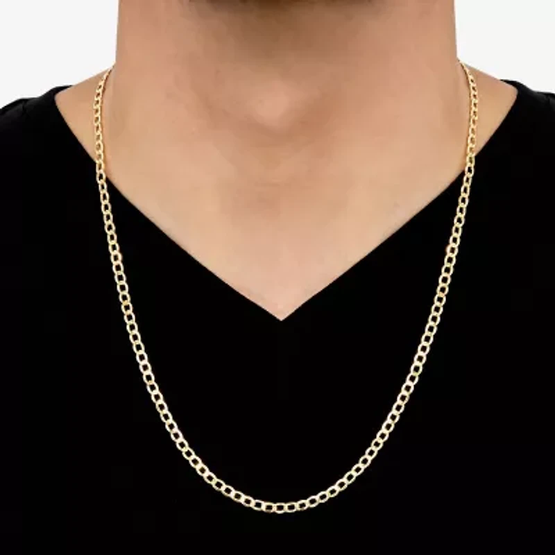 Limited Quantities! Womens 10K Gold 24 Inch Curb Chain Necklace