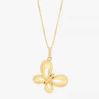 Limited Quantities! Womens 10K Gold Butterfly 18 Inch Pendant Necklace