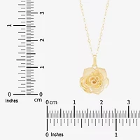 Limited Quantities! Womens 10K Gold Flower 18 Inch Pendant Necklace