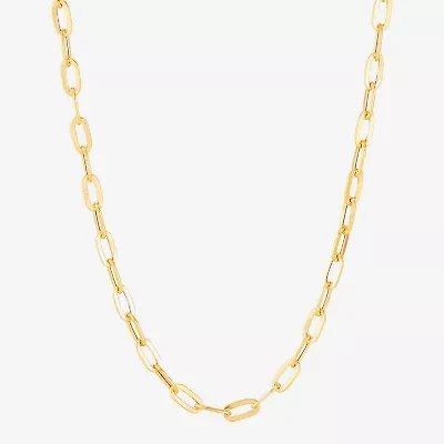 Limited Quantities! Womens 14K Gold 16 Inch Paperclip Chain Necklace