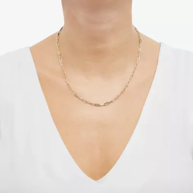 Limited Quantities! Womens 14K Gold Inch Paperclip Chain Necklace