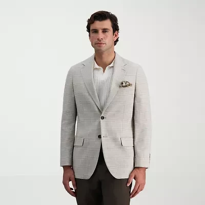Haggar JMH Tailored Prince Of Wales Mens Plaid Modern Fit Sport Coat