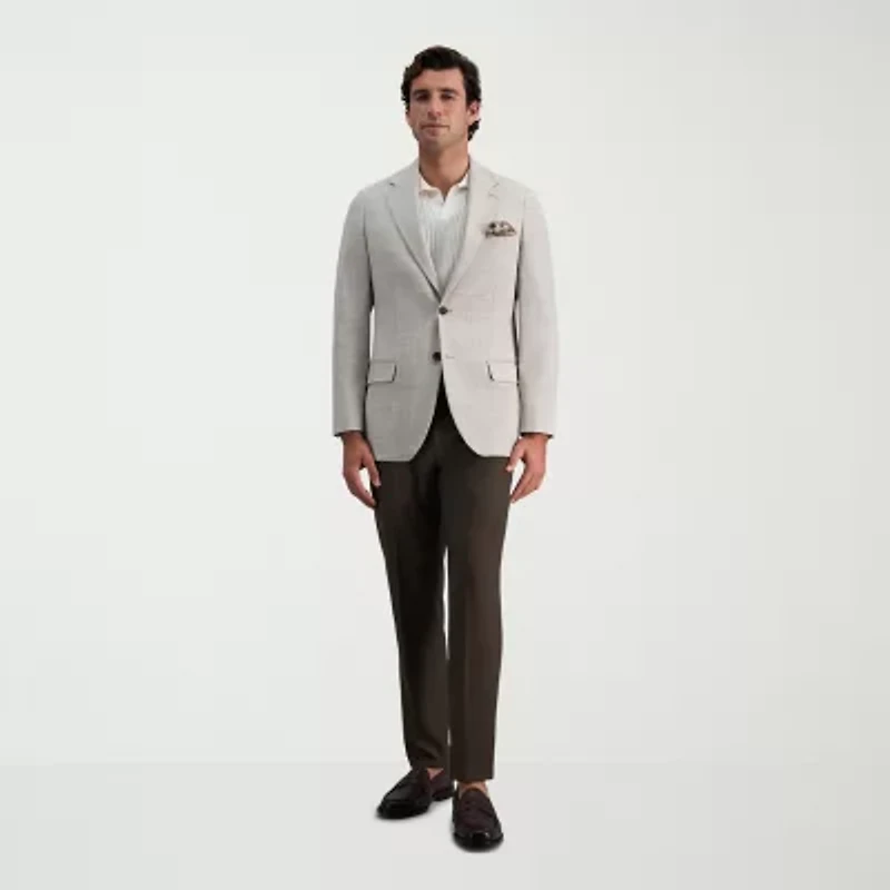 Haggar JMH Tailored Prince Of Wales Mens Plaid Modern Fit Sport Coat