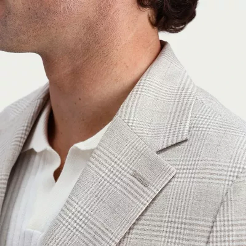 Haggar JMH Tailored Prince Of Wales Mens Plaid Modern Fit Sport Coat