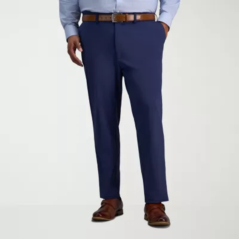 Haggar Travel Performance Mens Straight Fit Big and Tall Flat Front Pant
