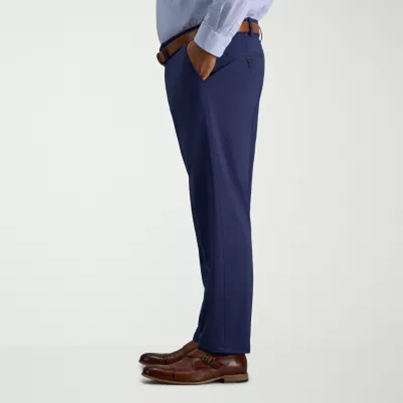 Haggar Travel Performance Mens Straight Fit Big and Tall Flat Front Pant