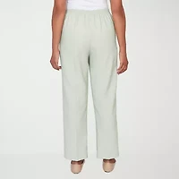 Alfred Dunner St Augustine Womens Straight Mid Rise Pull-On Pant