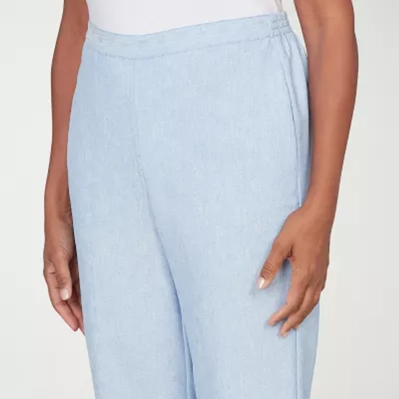 Alfred Dunner St Augustine Womens Straight Mid Rise Pull-On Pant