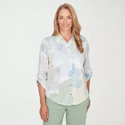 Alfred Dunner St Augustine Womens 3/4 Sleeve Blouse