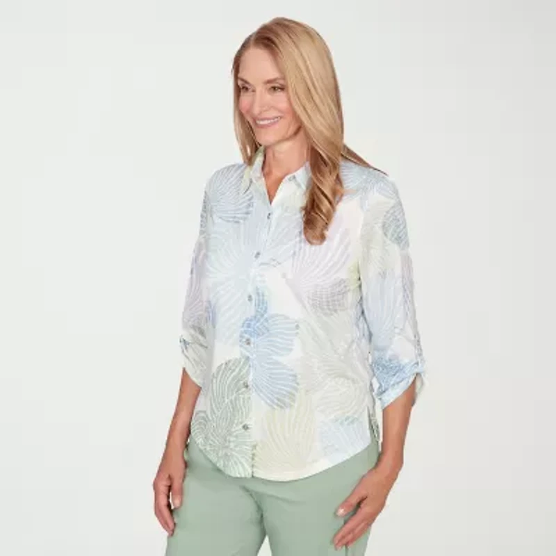 Alfred Dunner St Augustine Womens 3/4 Sleeve Blouse
