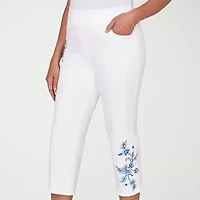 Alfred Dunner Mykonos Womens Straight Mid Rise Capri Pant