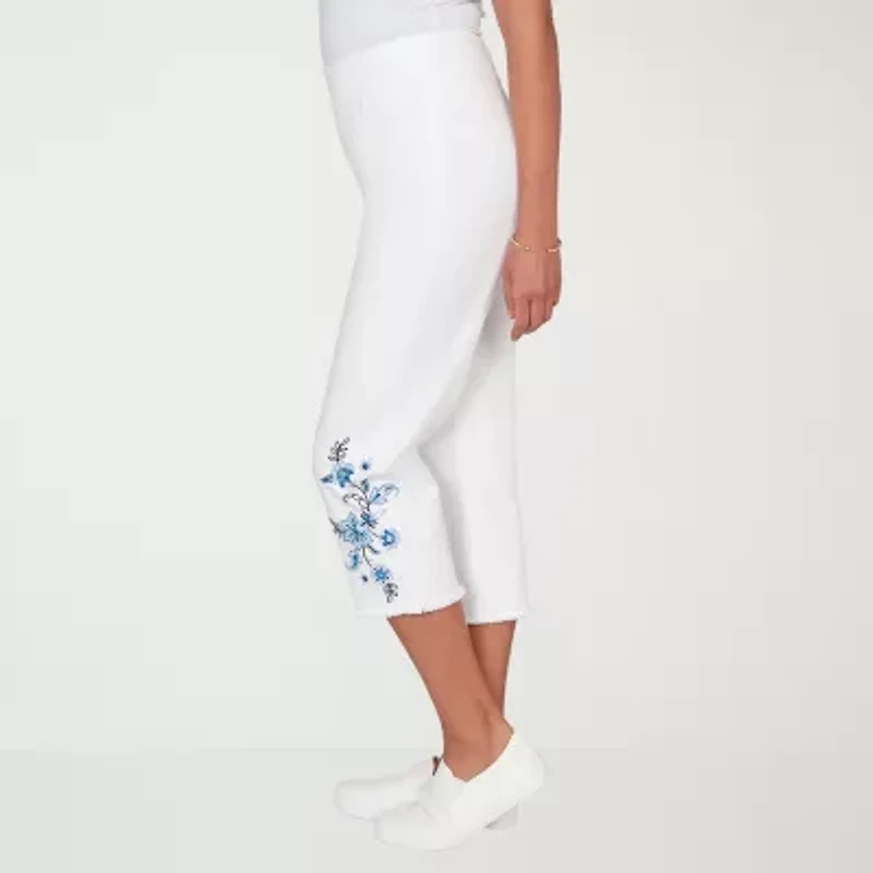 Alfred Dunner Mykonos Womens Straight Mid Rise Capri Pant